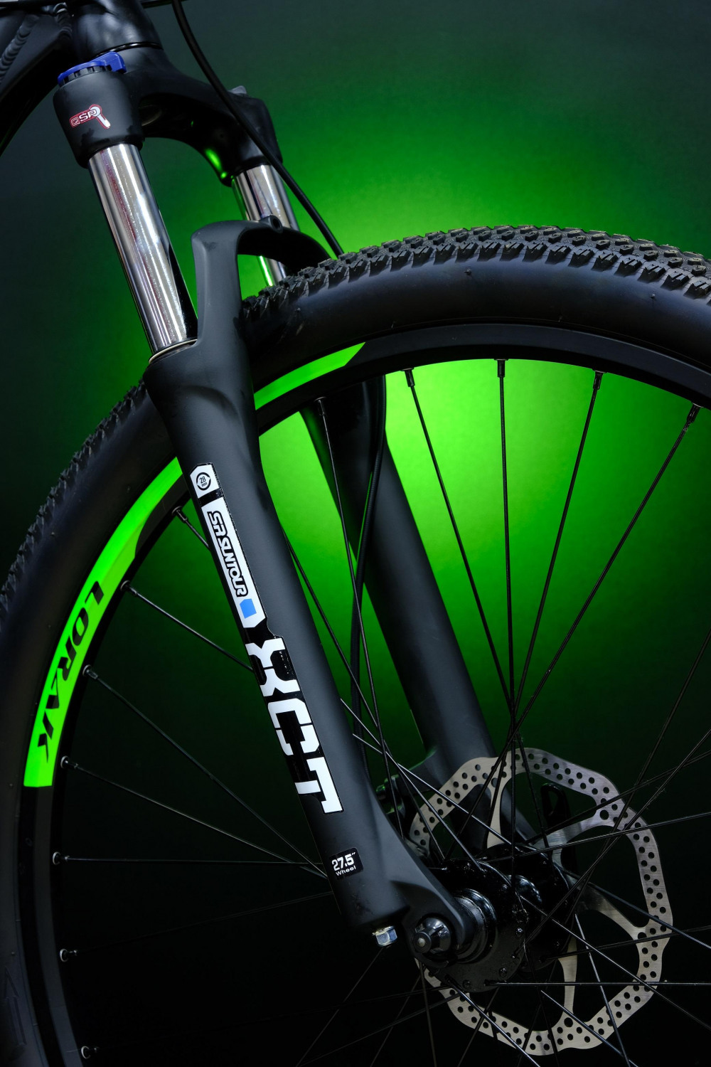 Lorak 7.0 Матовый Чёрный/Зелёный рама 23 (на рост 189-205)